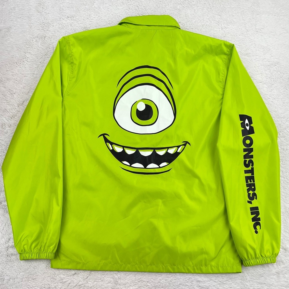 Monsters Inc Windbreaker Jacket Neff Men XL Green Disney Pixar Coach‎ NEW